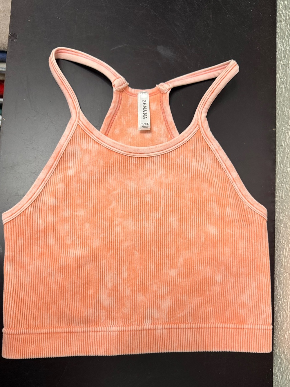 Zenana Coral Ribbed Racerback Crop Tank Top